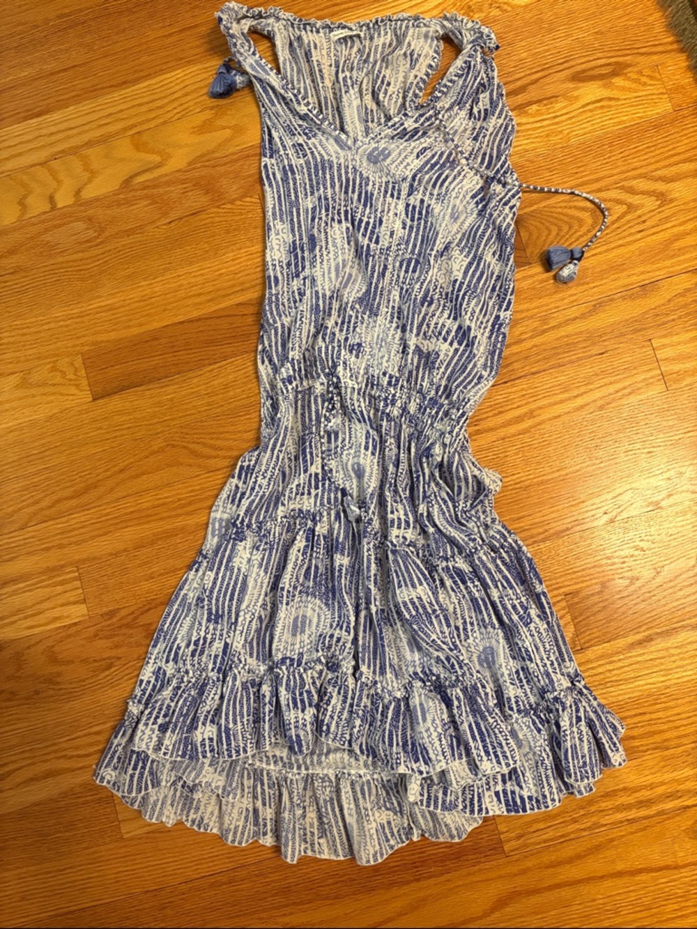 Poupette St. Barthe Blue and White women’s dress